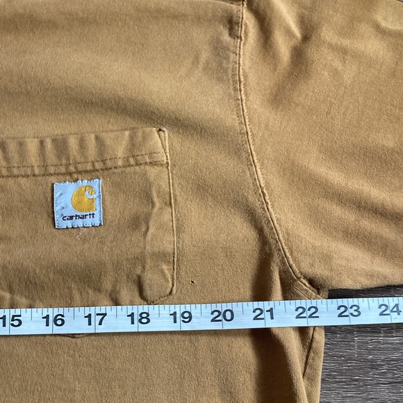 Carhartt Original Fit Pocket T-Shirt Men's Medium Tan Pre Owned - Picture 5 of 9
